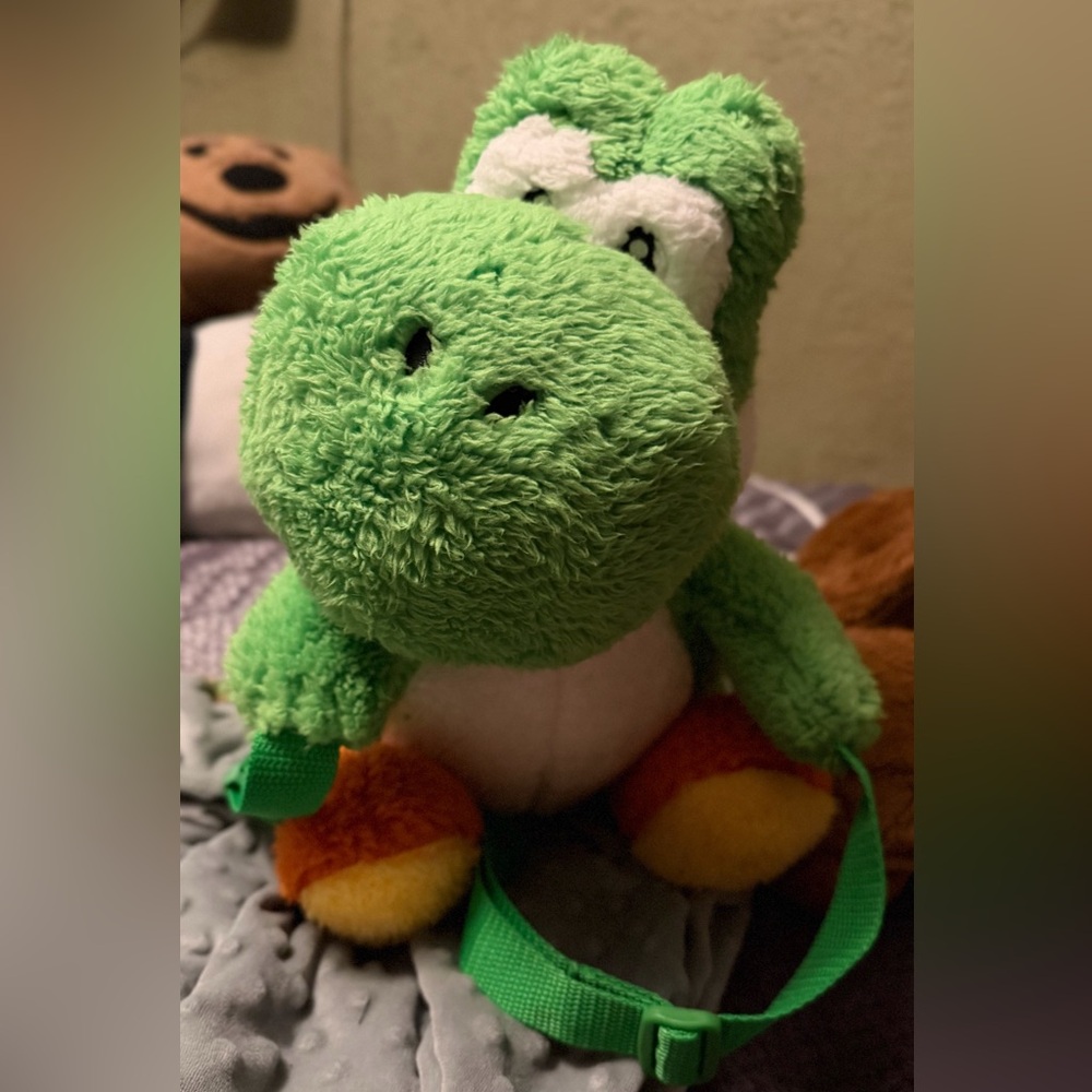Green Plush Crossbody Bag - Novelty Turtle Design